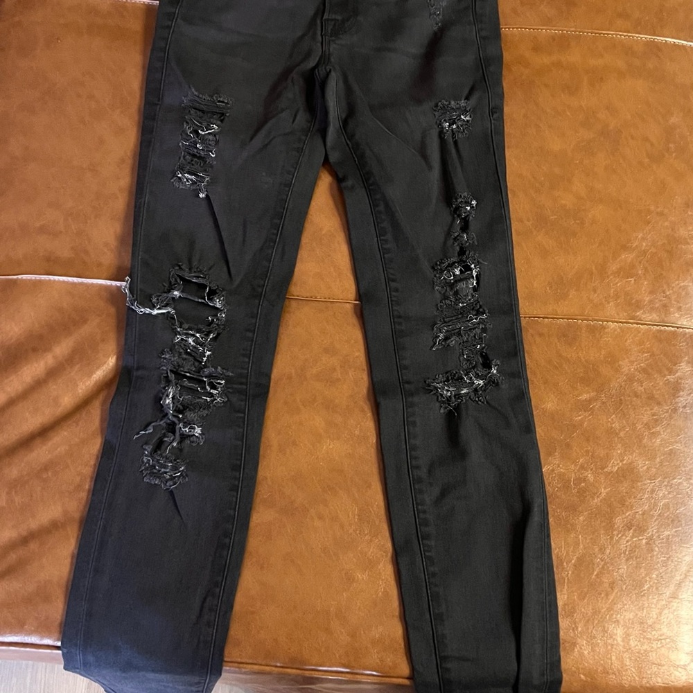 Frame skinny jeans - ripped perfectly.